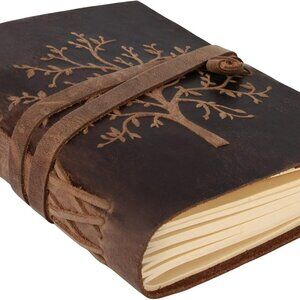 moonster Leather Journal 7x5 Lined Notebook Tree of Life Diary 400 Pages